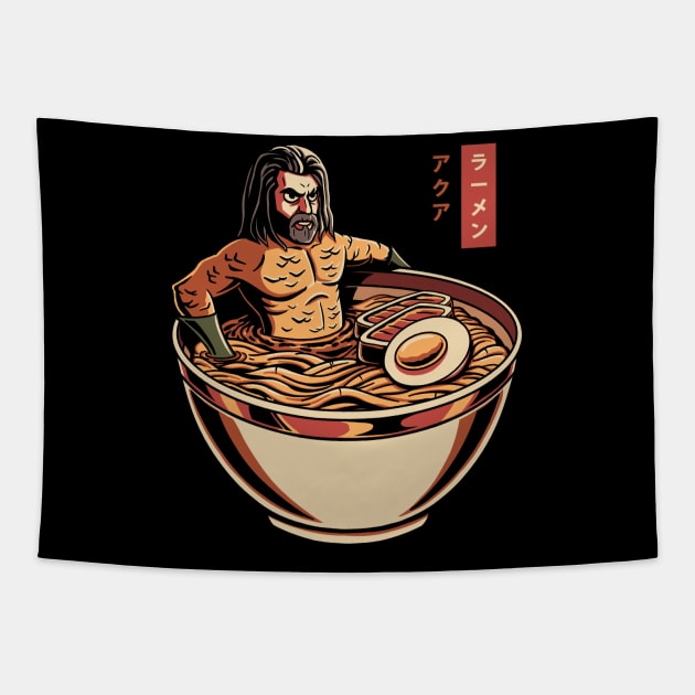 Aqua Ramen Tapestry by zemluke