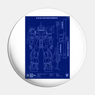 Zaku II Blueprint Pin