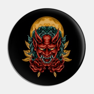 Horned demon Pin