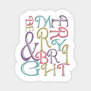 Modern Typography Merry and Bright Magnet