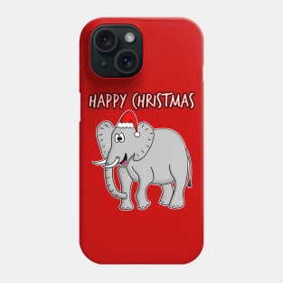 Christmas Elephant Santa Hat Safari Funny Wildlife Phone Case