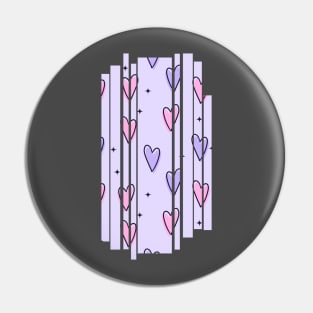 Purple and pink hearts illustration Pin