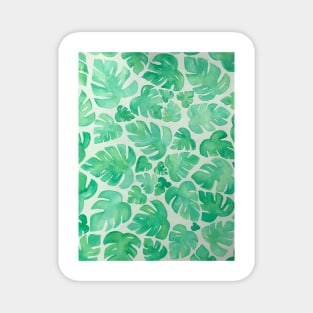 Tropical Watercolor Monstera Leaf Print Magnet