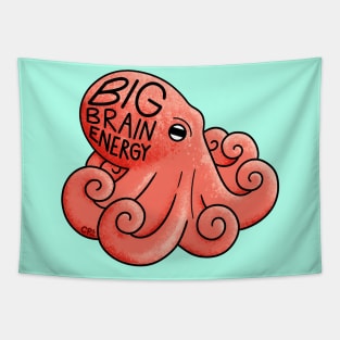 Big Brain Energy Octopus Tapestry