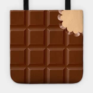 Chocolate Sweet Bar with a bite out of the corner Tote