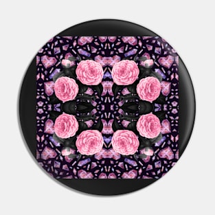 Crystal Hearts and Flowers Valentines Kaleidoscope pattern (Seamless) 26 Pin