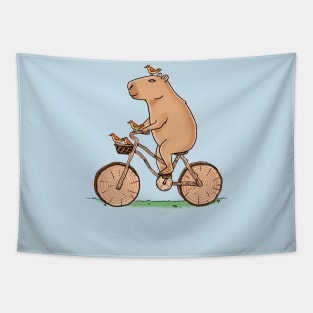 Capybara Bicycle Tapestry