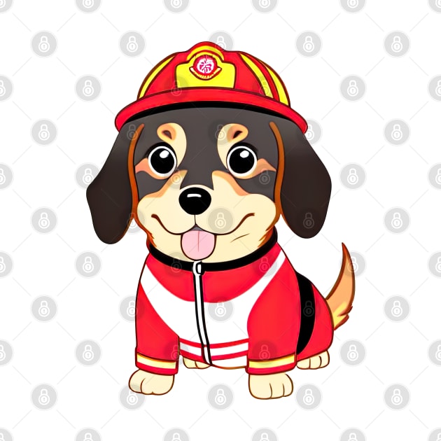 puppy as a firefighter by IDesign23