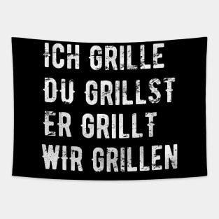 Konjugation Grillen Ich Grille Grill BBQ Barbeque Geschenk Tapestry