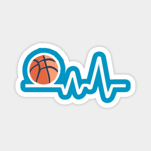 Basketball Love - Basketball Heartbeat Sports Fan Magnet