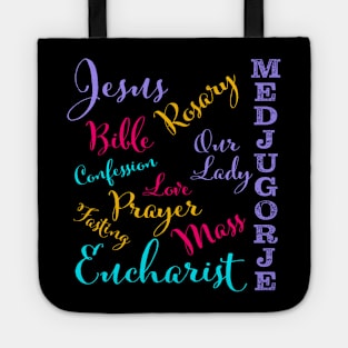 Medjugorje Colorful Words Tote