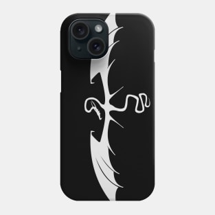 Dragon Tattoo silhouette (white) Phone Case