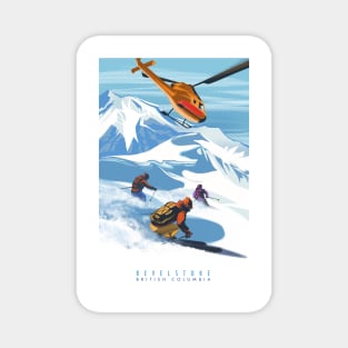 RETRO HELISKI REVELSTOKE SKI POSTER Magnet