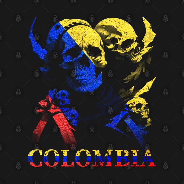 Skull Colombian Flag | Patria Colombiana | Colombia by Ryo Li