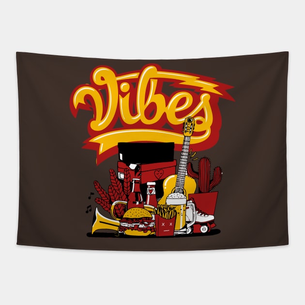 Vibes Midas Gold Sneaker Art Tapestry by funandgames