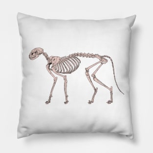 Cat Skeleton Natural Pillow