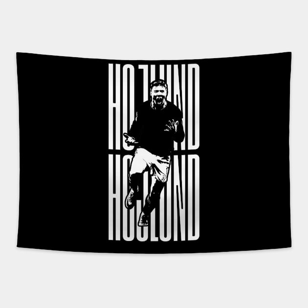 hojlund goal Tapestry by CoconutSportsCo