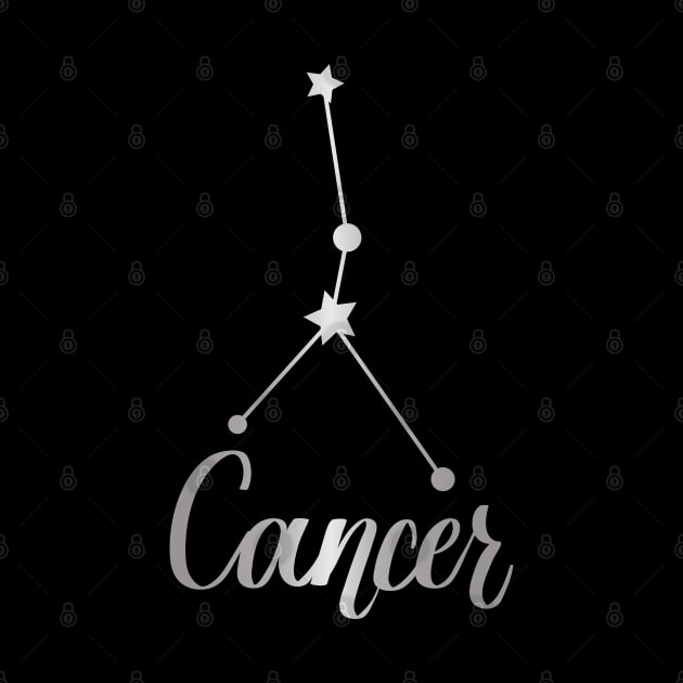 Cancer Zodiac Constellation in Silver - Black by Kelly Gigi