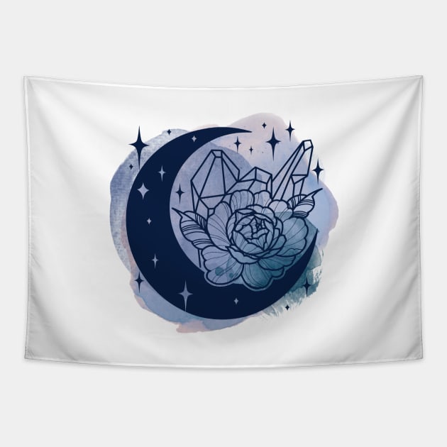 Crystal Moon Flower Tapestry by ontheoutside