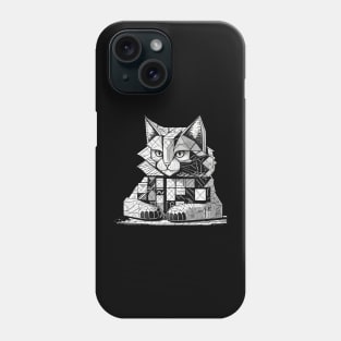 Cat Made of Blocks Phone Case