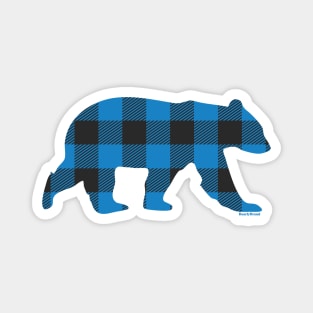 Gay Bear Blue Buffalo Check Plaid Bear | BearlyBrand Magnet