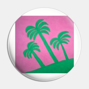 Pink and Green Palm Tree Silhouettes Pin