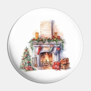 christmas fireplace Pin