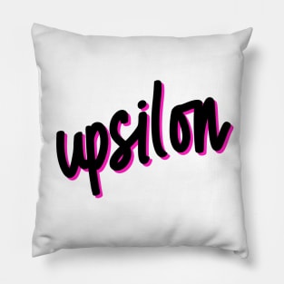 Greek Alphabet: upsilon (black-pink) Pillow