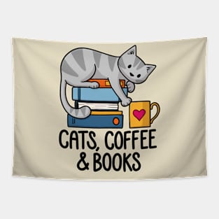 Cats, Books and Coffee Tapestry