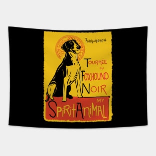 Funny American Foxhound Cute Dog Chat Noir Mashup Art Tapestry