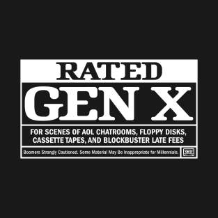 Rated Gen X: Retro Nostalgia - AOL Chatroom & Blockbuster Late Fees T-Shirt