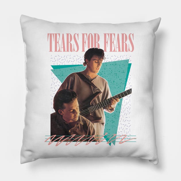 Vintage-Style 80s Tears For Fears Design Pillow by DankFutura