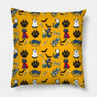 Cute Cat Halloween collage Pillow