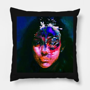 Dirty - Glitch Art Abstract Portrait Pillow