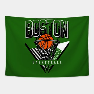 Boston Basketball 90s Throwback Tapestry