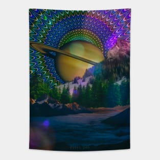 Unique View of Saturn Tapestry