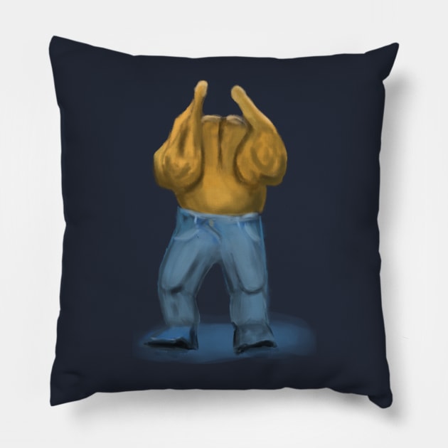 Denim Chicken Pillow by AidanJWar