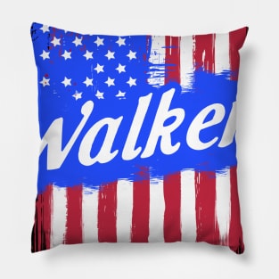 American Flag Walker Family Gift For Men Women, Surname Last Name Pillow