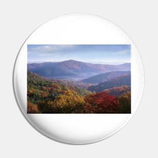 Autumn Deciduous Forest From The Blue Ridge Parkway North Carolina Pin