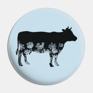 Floral Cow Pin