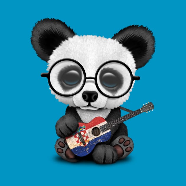 Baby Panda Playing Croatian Flag Guitar by jeffbartels