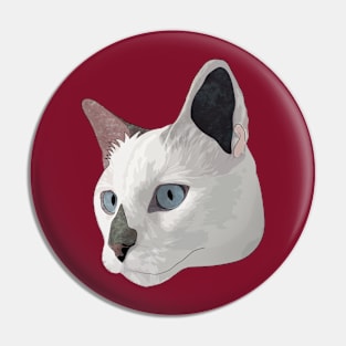 White Cat Pin