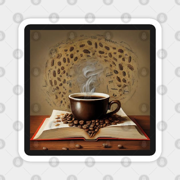 Cultivating Calm with Coffee & Books Magnet by SR8891