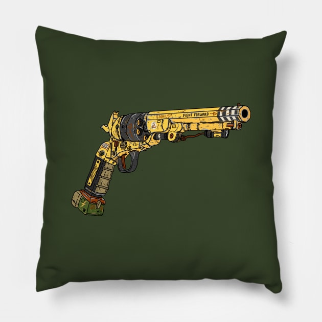 nail gun revolver. Pillow by JJadx