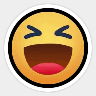 Emoji stickers laughing happy content lol funny cracking  Sticker for Sale  by Ambrose-lilly