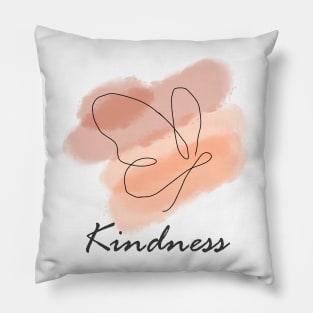 Kindness one line butterfly, inspirational meanings Pillow