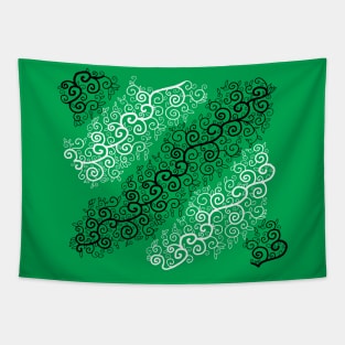 St Patrick's Day Irish Black and White Vine Pattern Tapestry