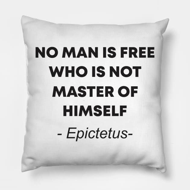 no man is free who is not master of himself Pillow by Vortex.Merch