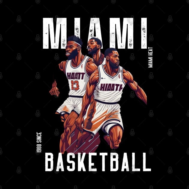 Miami heat basketball  vector graphic design by Nasromaystro