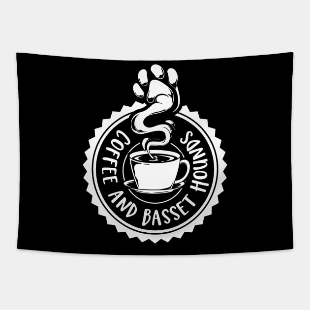 Coffee and Basset Hounds - Basset Hound Tapestry by Modern Medieval Design